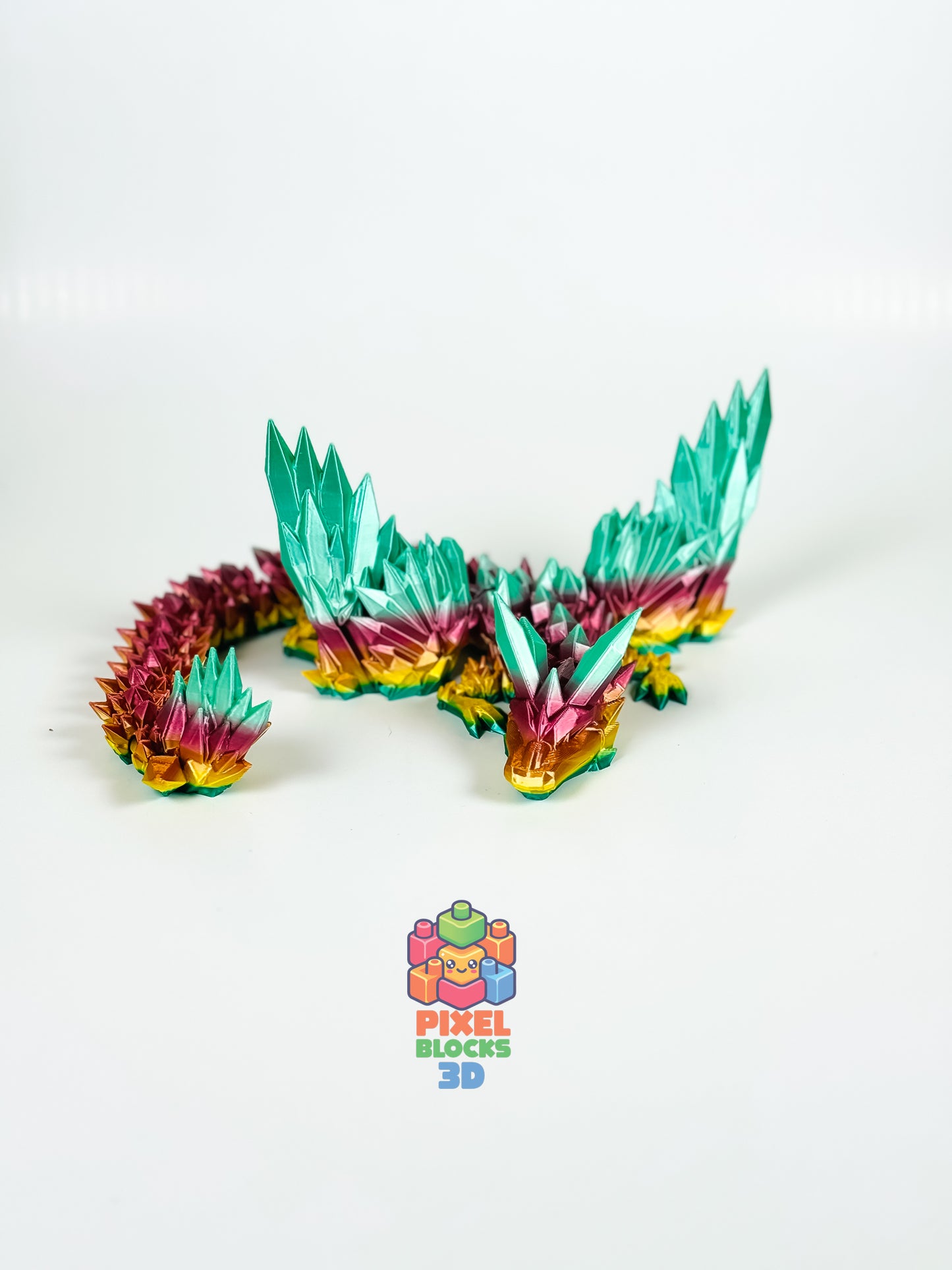 π Skydancer Dragon β 3D Printed Articulated Iridescent Rainbow Crystal Winged Dragon π