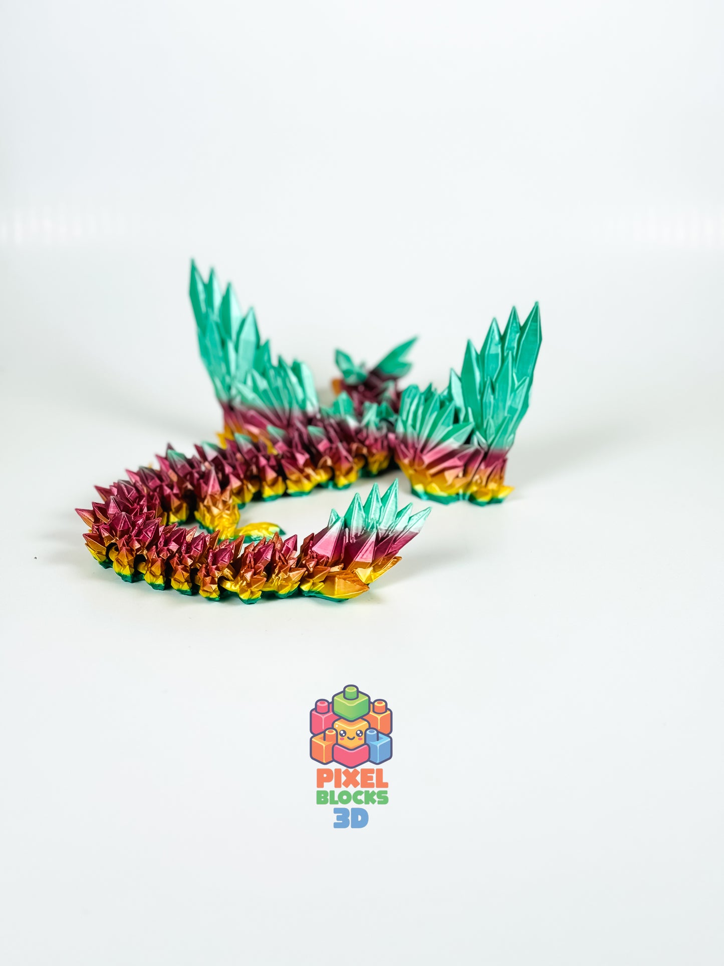π Skydancer Dragon β 3D Printed Articulated Iridescent Rainbow Crystal Winged Dragon π