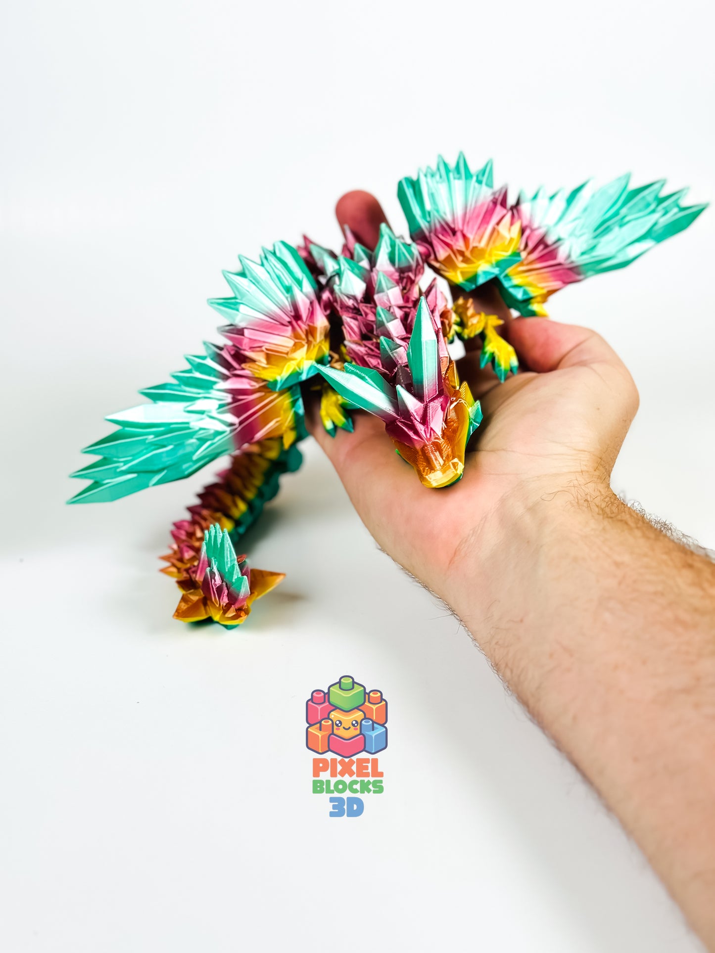 π Skydancer Dragon β 3D Printed Articulated Iridescent Rainbow Crystal Winged Dragon π