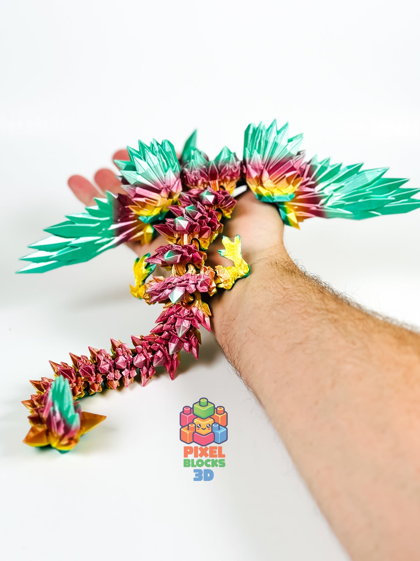 π Skydancer Dragon β 3D Printed Articulated Iridescent Rainbow Crystal Winged Dragon π