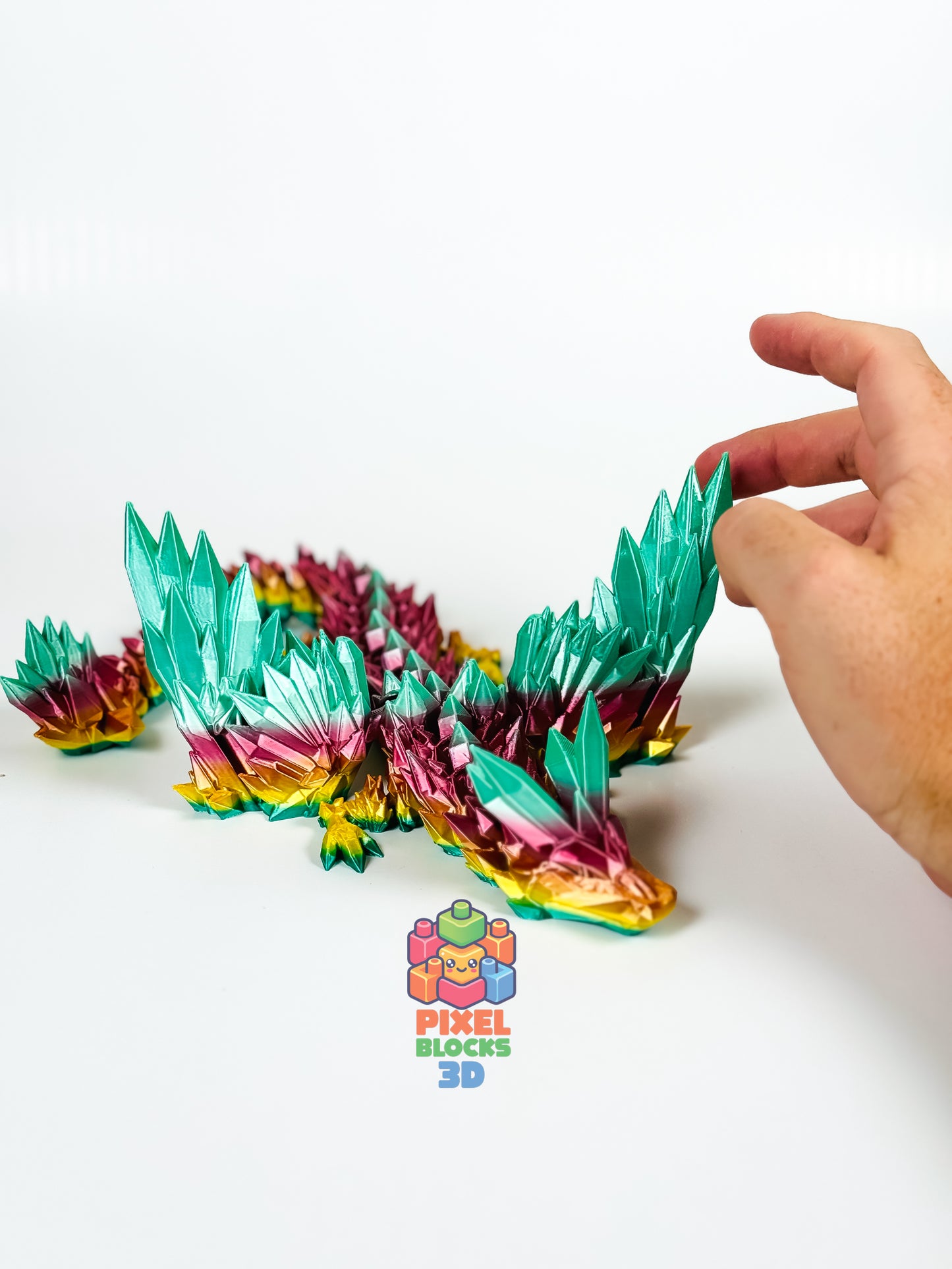 π Skydancer Dragon β 3D Printed Articulated Iridescent Rainbow Crystal Winged Dragon π
